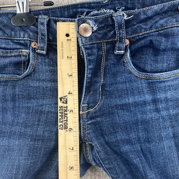 American Eagle skinny kick jeans size 6 low rise pocket glitter y2k flare - Picture 4 of 10